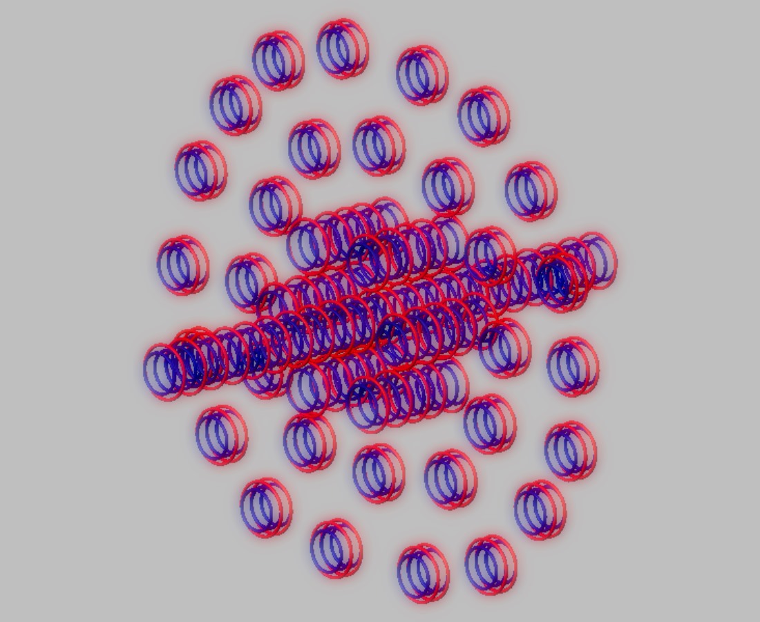 Gold 197m nucleus as mouse over
